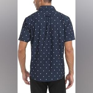 Mens Xtreme Gear Navy Blue/White Button Down Shirt Sz L